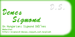 denes sigmond business card